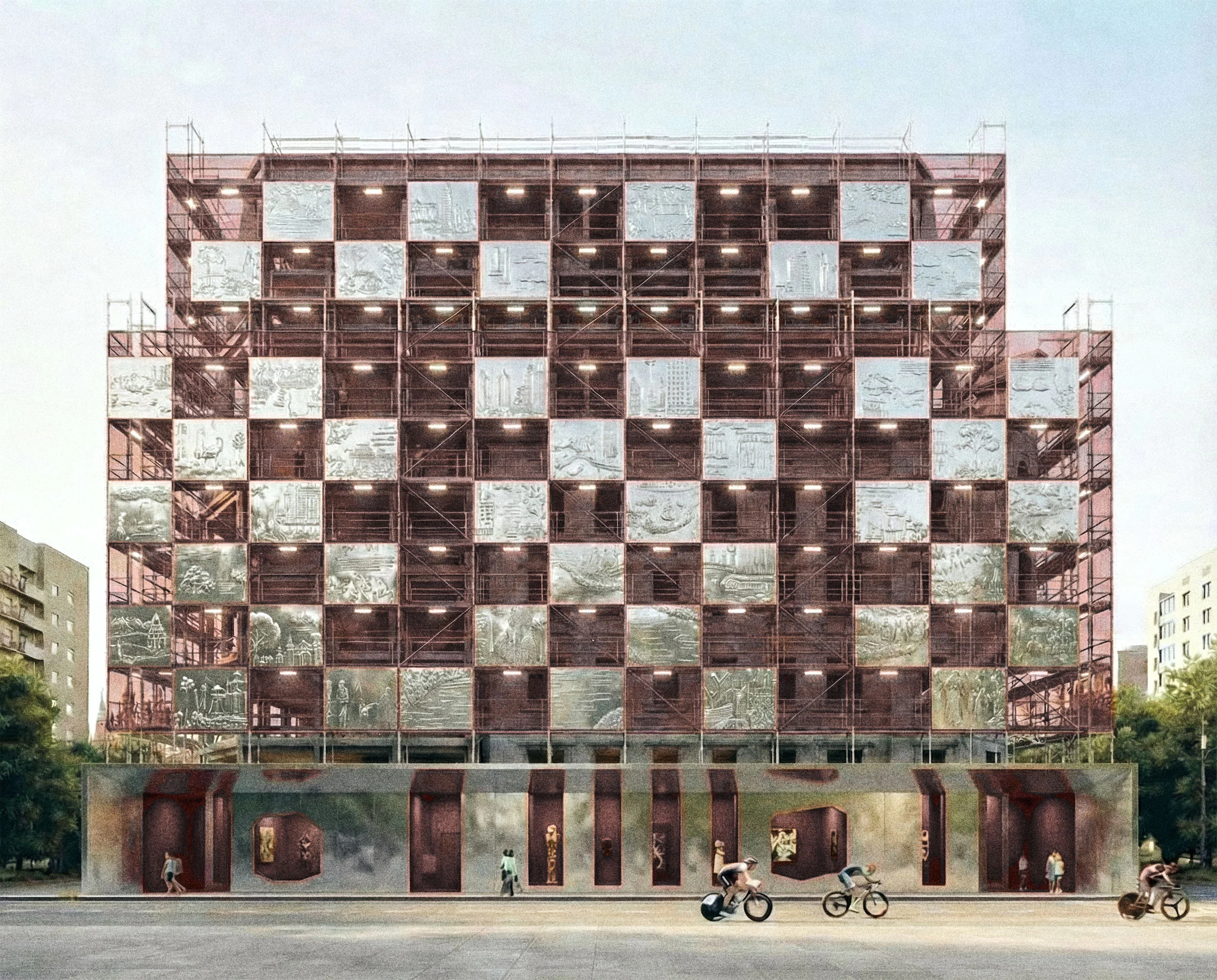 Художественное оформление строительного ограждения дома K7/11