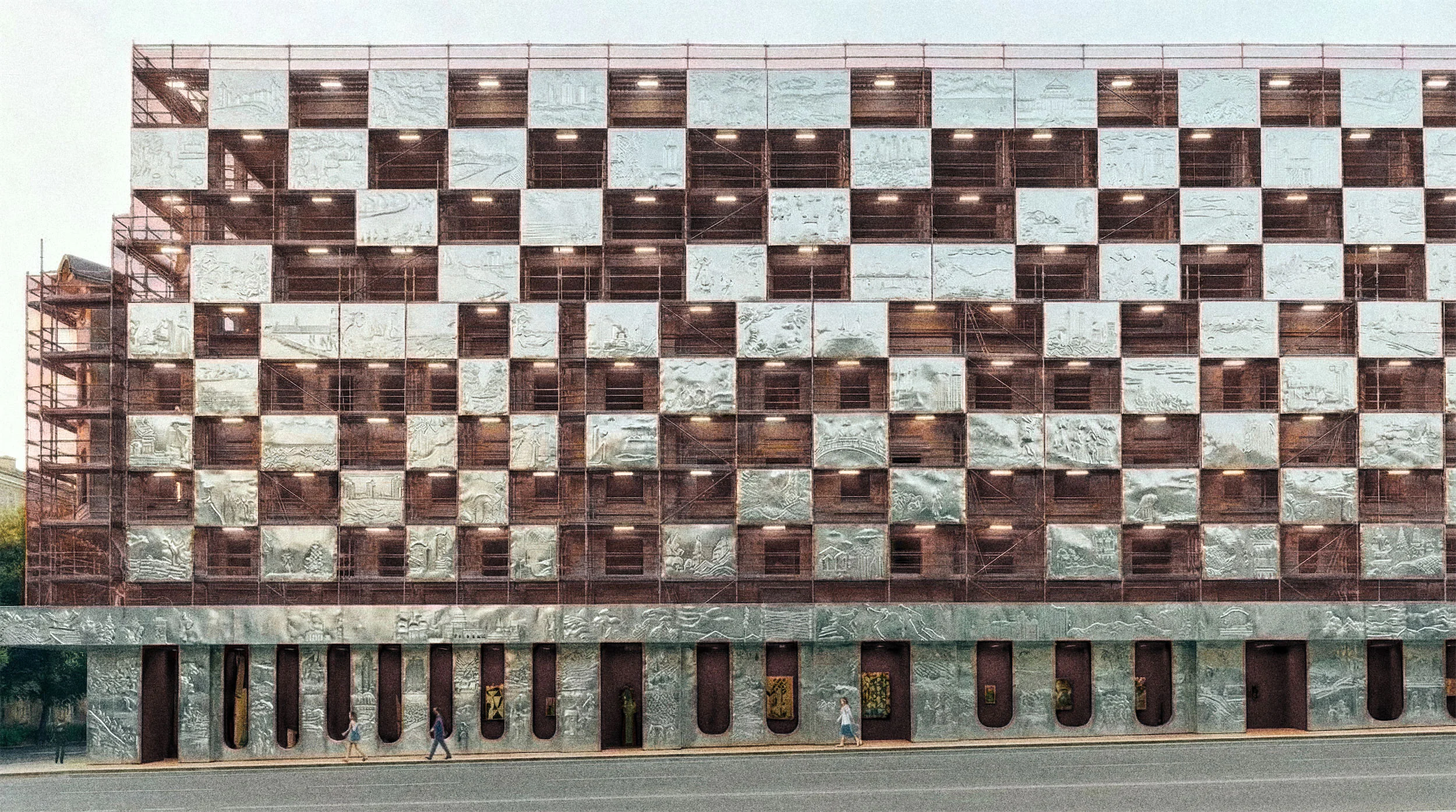 Художественное оформление строительного ограждения дома K7/11