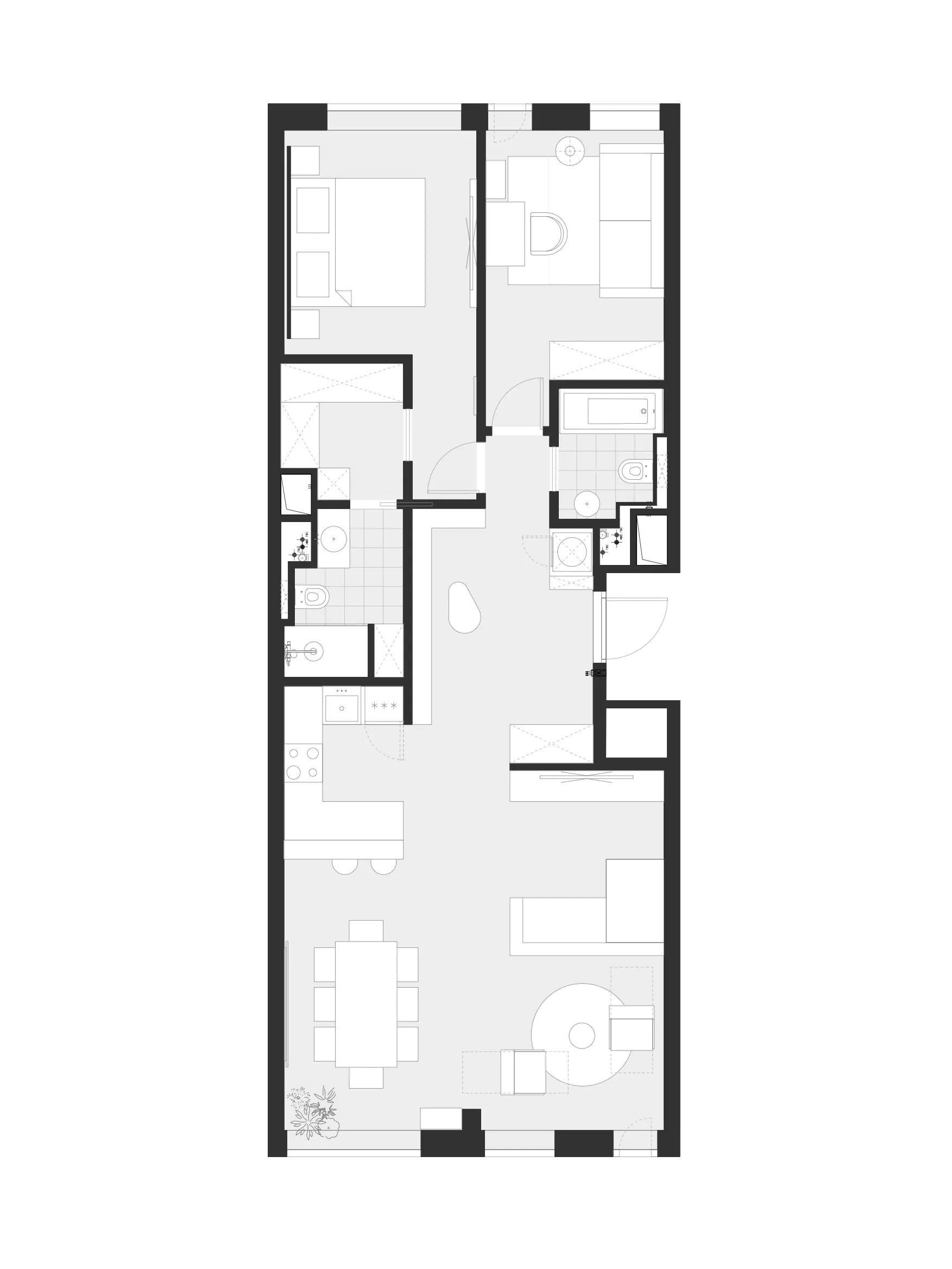 Квартира с библиотекой и кабинетом для режиссёра drawings